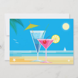 Convite para Chás de praia tropical