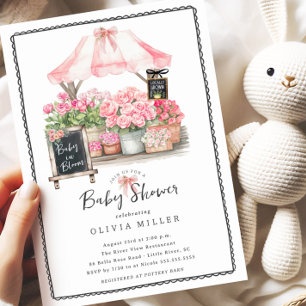 Convite para Chás de Sangue de Bebê Rosa