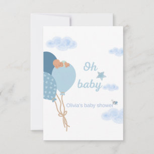 Convite para Chás do Baby Boy   Bebê adormecido