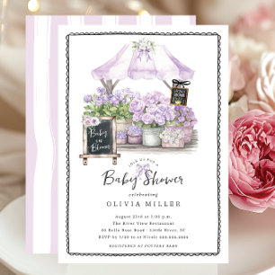 Convite para Chás Lilac Baby Bloom