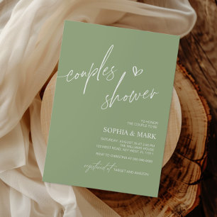 Convite para Chás Minimalistas de Casais Azul Dust