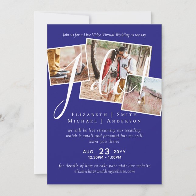 Convite para Chás ou Casamento de Chat em Vídeo ao (Frente)