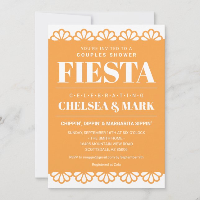 Convite para Chás Papel Picado (Frente)