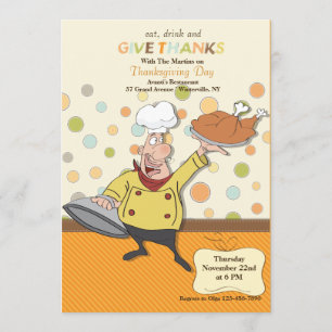 Convite para Chef do Jantar de Ação de Graças