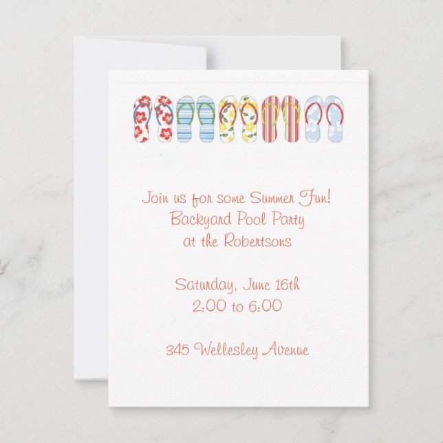 Convite para Chinelos Divertidos (Frente)