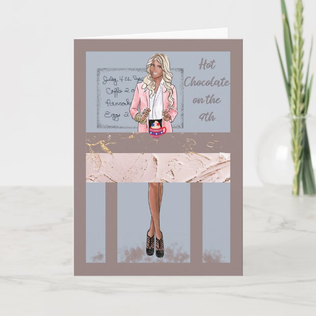 Convite para Chocolate Quente em 4 de julho (Frente)