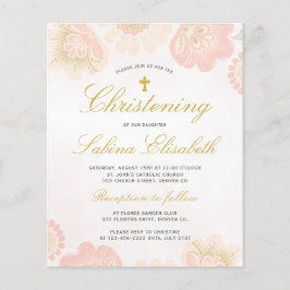 Convite para Christening floral elegante