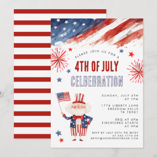 Convite para Churrasco de 4 de Julho com Fogos de 