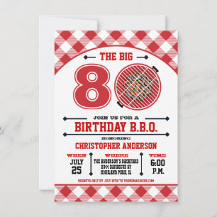 Convite para Churrasco de 80 Aniversário