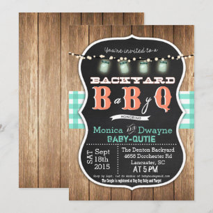 Convite para Churrasco de Chuveirinho de Casal Bab
