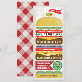 Convite para Churrasco de Hambúrguer Empilhado