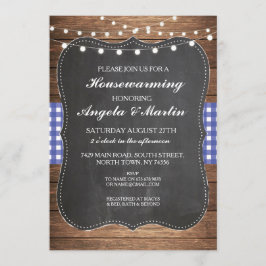 Convite para CHURRASCO de madeira azul do Partido