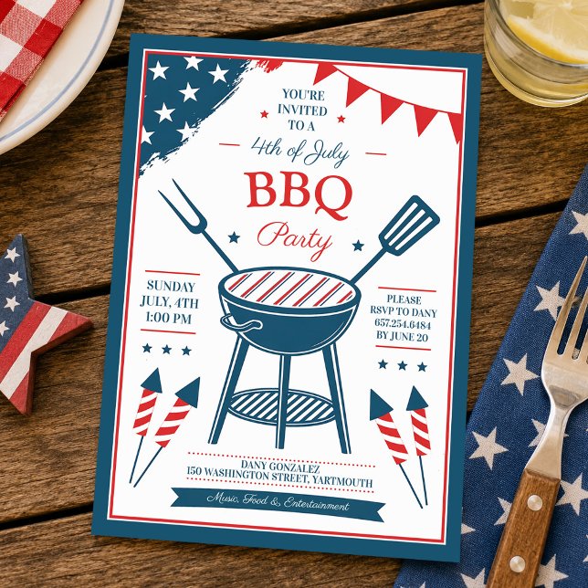Convite para Churrasco do Dia 4 de Julho (Criador carregado)