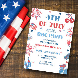 Convite para CHURRASCO do Fireworks em 4 de julho