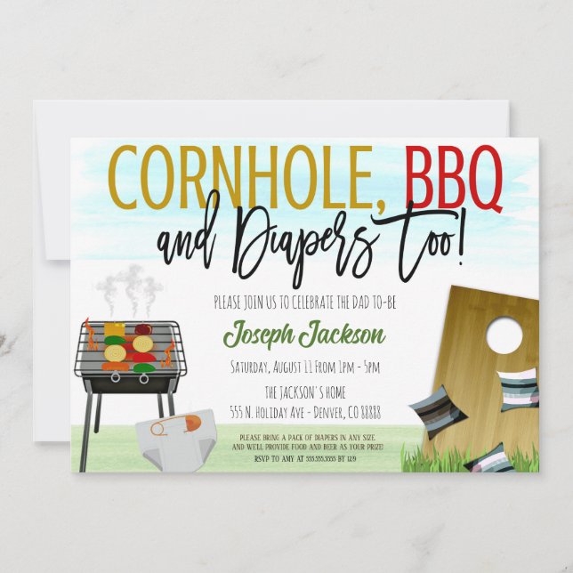 Convite para CHURRASCO e Cornhole (Frente)