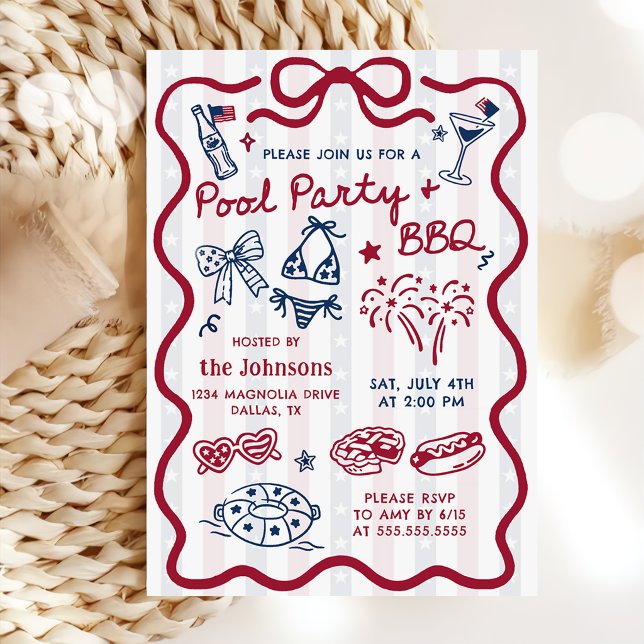 Convite para Churrasco e Festa na Piscina de 4 de  (Criador carregado)