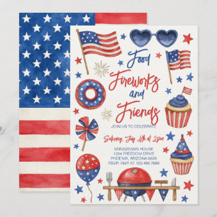 Convite para CHURRASCO Editável em 4 de julho