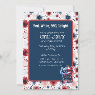 Convite para CHURRASCO Fireworks em 4 de julho