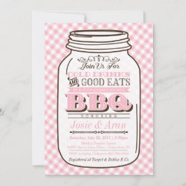 Convite para CHURRASCO Mason Jar, Casal Chá de fra