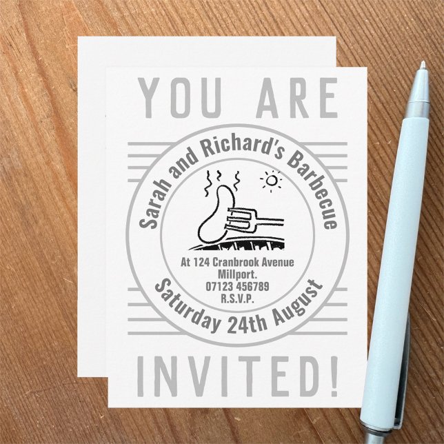 Convite para Churrasco na Festa de Jardim BBQ (Criador carregado)