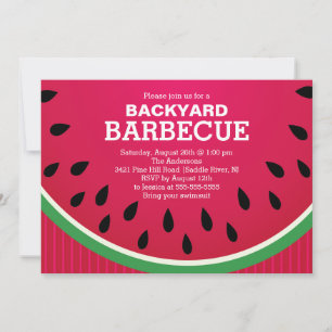 Convite para CHURRASCO Red Watermelon Summer
