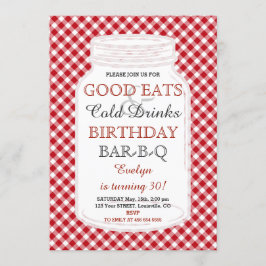 Convite para CHURRASCO Rustic Mason Jar Birthday