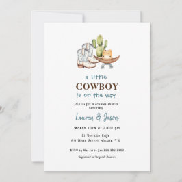 Convite para Chuvada de Bebê Pequeno Cowboy