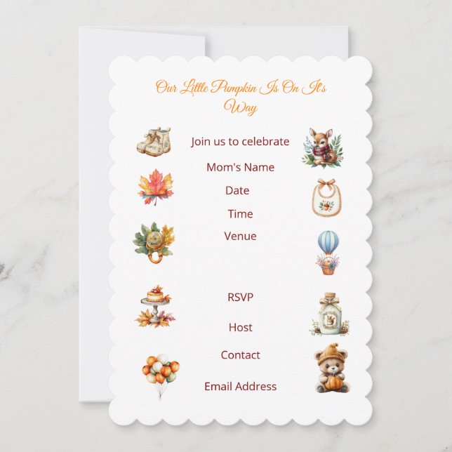 Convite para Chuvada de Outono no Autumn Bay. (Frente)