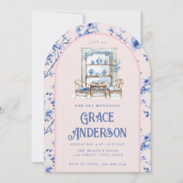 Convite para chuvas cor-de-rosa e azul