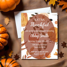 Convite para Chuveiro de Ação de Graças Extra Agra