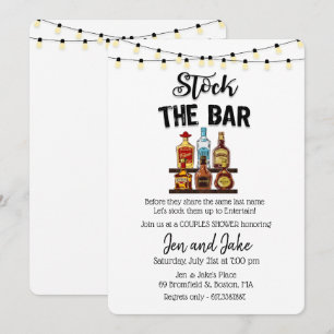 Convite para Chuveiro de Casais Abastecer o Bar