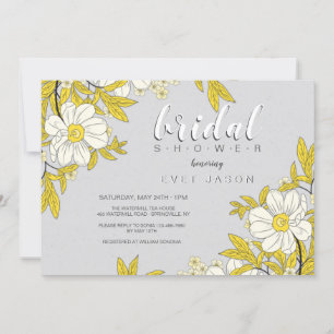 Convite para Chuveiro de Flores de Botão-de-Ouro