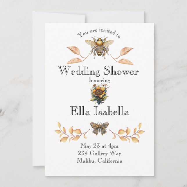 Convite para Chuveiro de Noiva Steampunk (Frente)