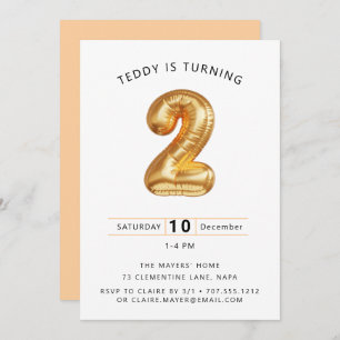 Convite Para cima, para fora! Par de segundo aniversário d