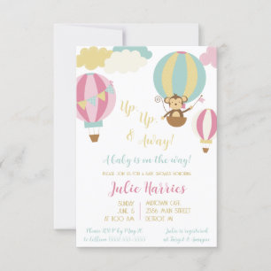 Convite Para cima, para fora! Um bebê está a caminho!