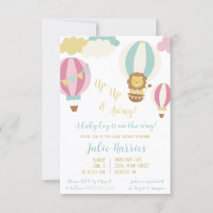 Convite Para cima, para fora! Um menino está a caminho!