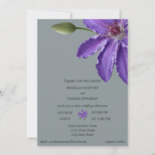 Convite para cinzas de prata e roxo elegante