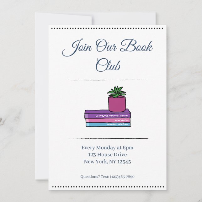 Convite para Clube do Livro (Frente)