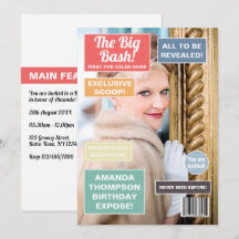 Convite para Cobrir da Revista de Aniversário Retr