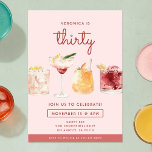 Convite para Cocktails aniversário de 30 anos Wate<br><div class="desc">Comemore em estilo com este convite chic aniversário de 30 anos do Zazzle, com elegantes ilustrações de aquarela de cocktails coloridos. Perfeito para uma comemoração de um marco, esta design moderna dá o tom para uma festa divertida e festiva. Personalize com seus detalhes de evento para criar um convite exclusivo...</div>