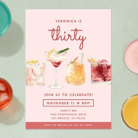 Convite para Cocktails aniversário de 30 anos Wate