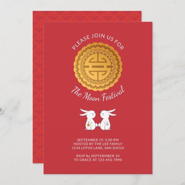 Convite para Coelho do Moon Festival (Frente/Verso)