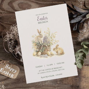 Convite para coelhos de páscoa Brunch