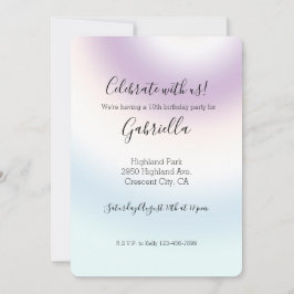 Convite para coloração azul púrpura