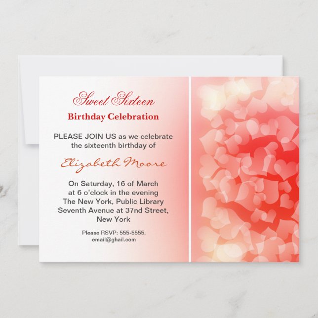 convite para comemoração do 16.º aniversário (Frente)