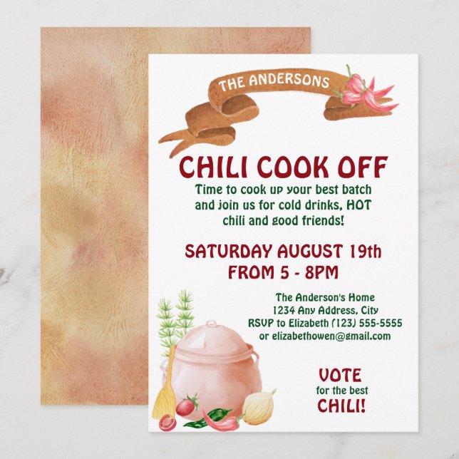 Convite para Competição de Chili (Frente/Verso)