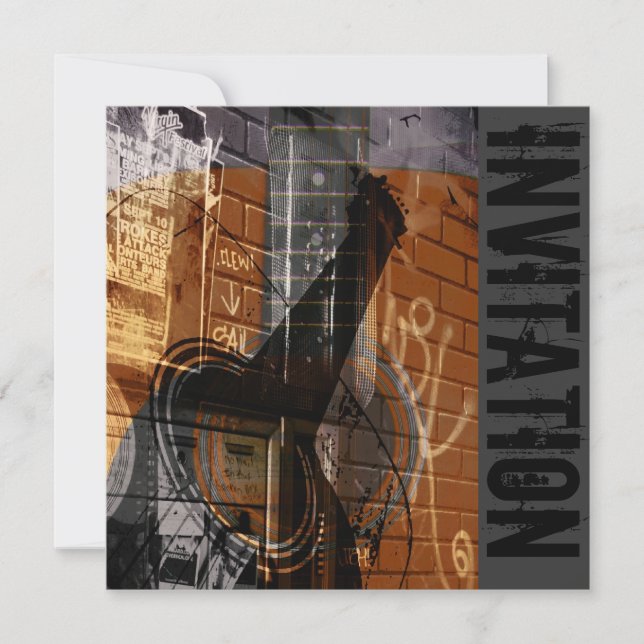 convite para compota de jazz com guitarra acústica (Frente)