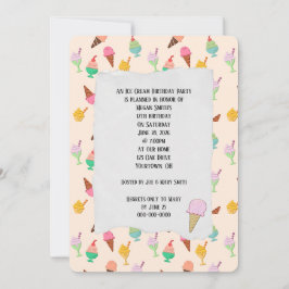 Convite para cones de Festa de aniversário de sorv