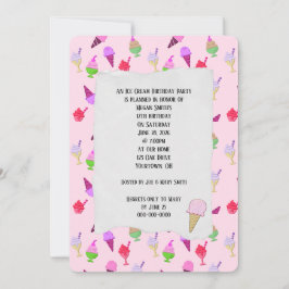 Convite para cones de Festa de aniversário de sorv