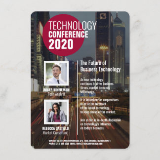 Convite para conferência de negócios de tecnologia